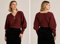 Burgundy Striped Blouse
